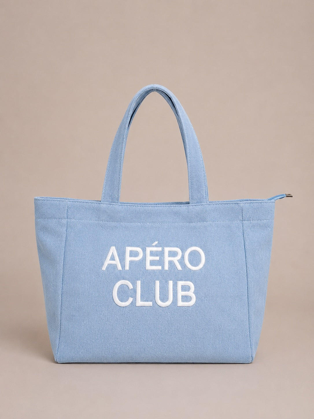 Sac cabas en éponge brodé "Apéro Club !"