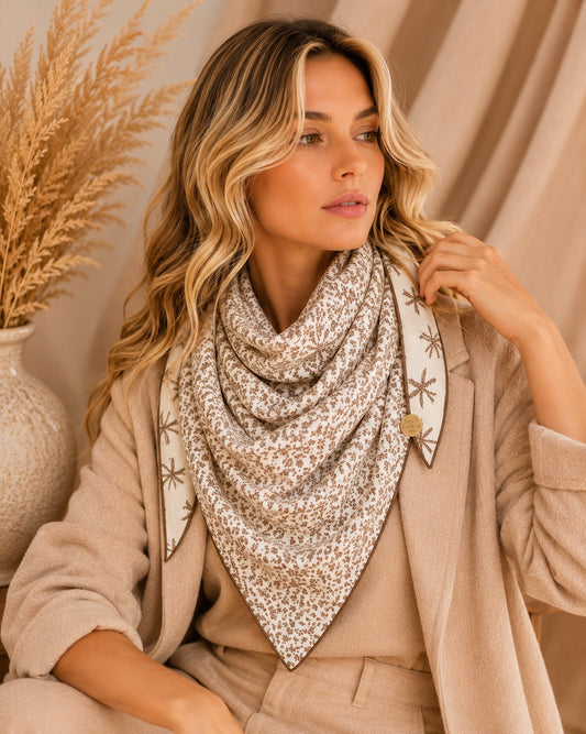 Création triangle double face réversible beige