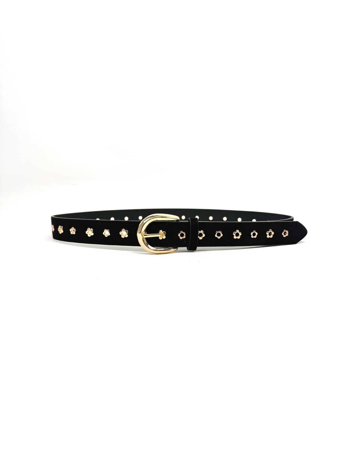 Ceinture beige bohème à détails dorés