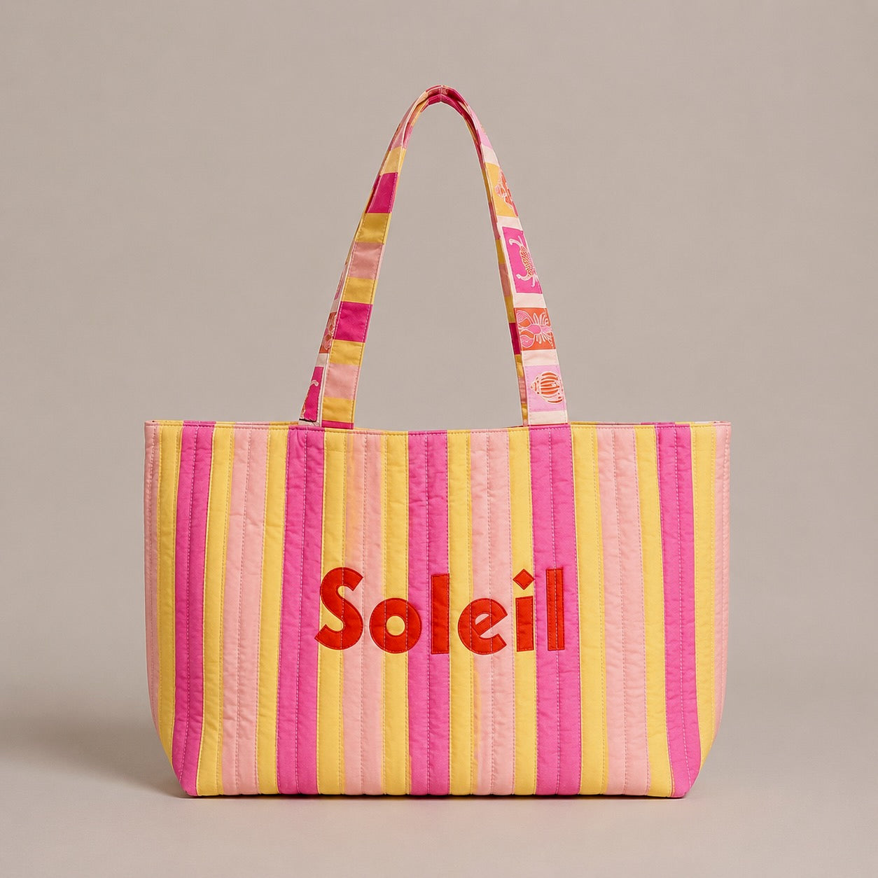 Sac cabas matelassé réversible "Soleil" vibrant
