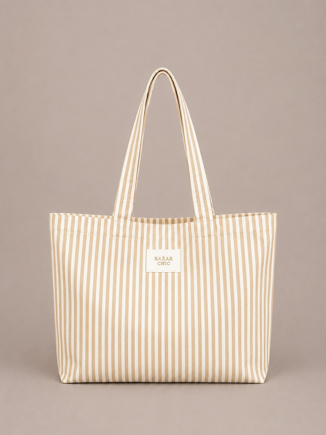Sac tote bag en coton rayé "Bazar chic"