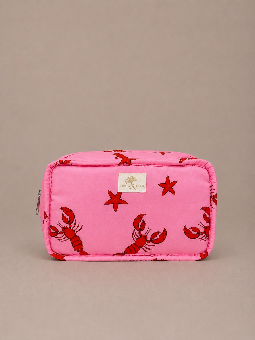Trousse matelassée en coton réversible "Soleil"