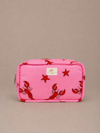 Trousse matelassée en coton réversible "Soleil"