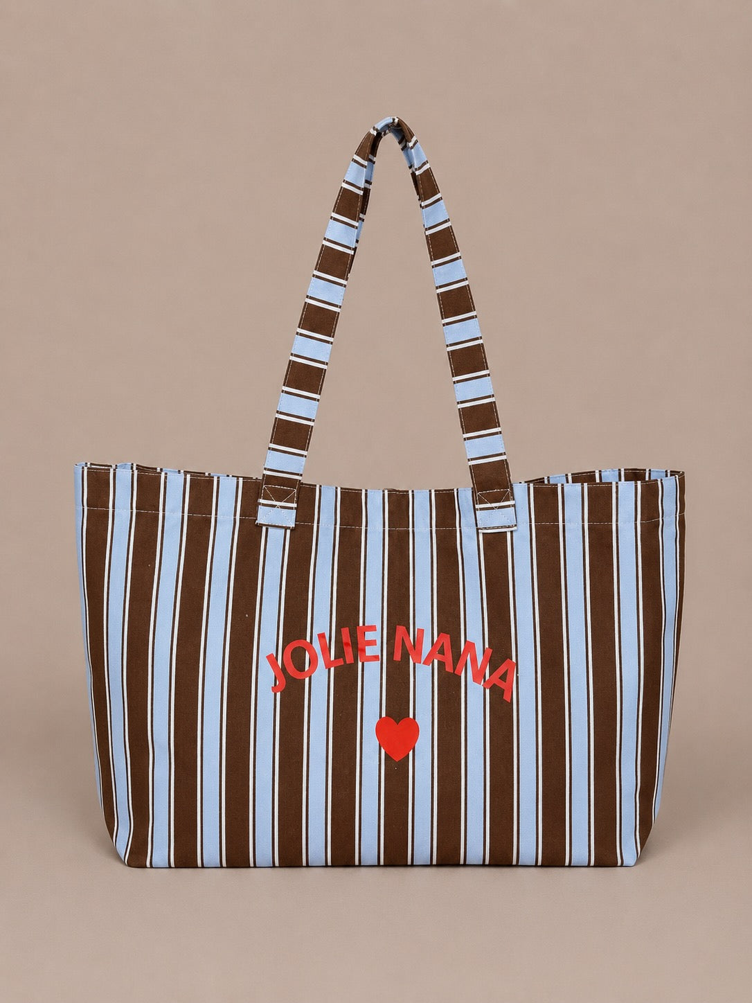 Sac tote bag en coton rayé coeur de "Jolie Nana"