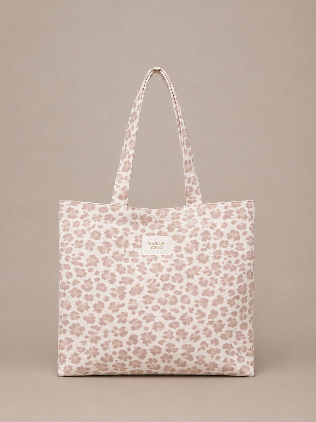 Sac tote bag en polyester léopard"Bazar chic"