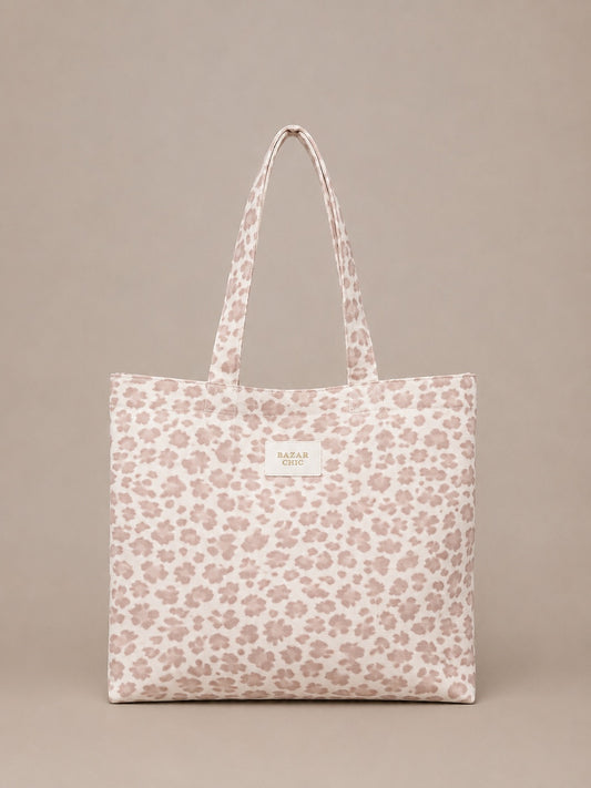 Sac tote bag en polyester léopard"Bazar chic"