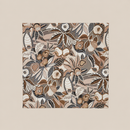 Carré floraison de beige