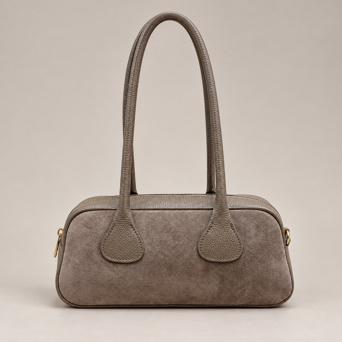 Sac bi-matière en cuir grainé et daim - LOU