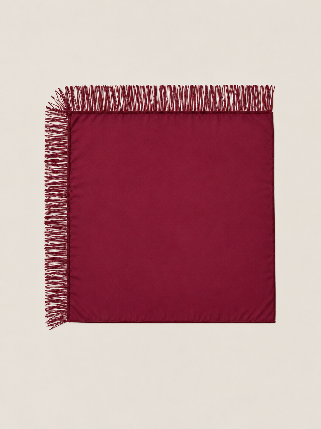 Foulard carré uni satiné à franges - ALBI
