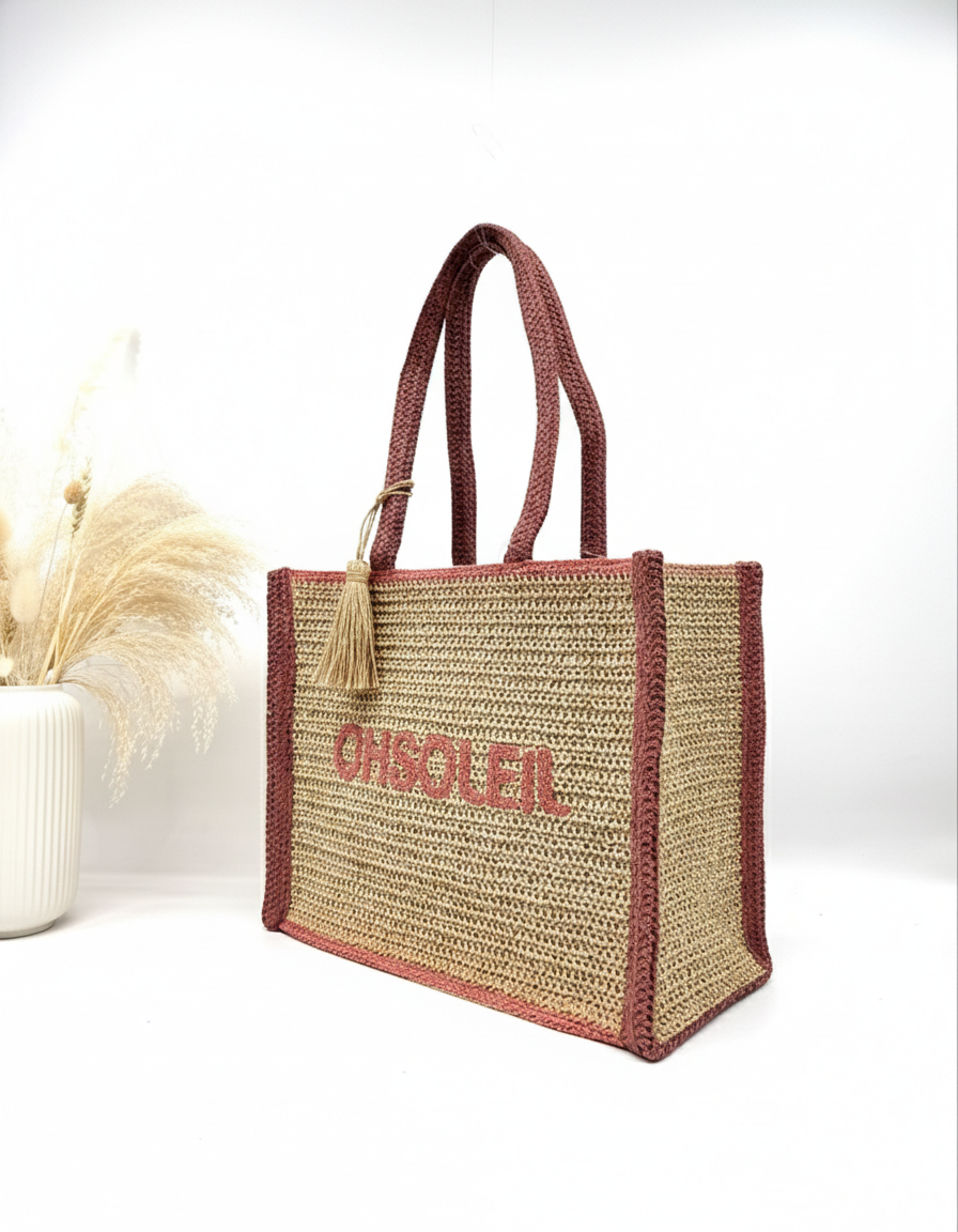 Sac cabas papier tissé "OhSoleil"