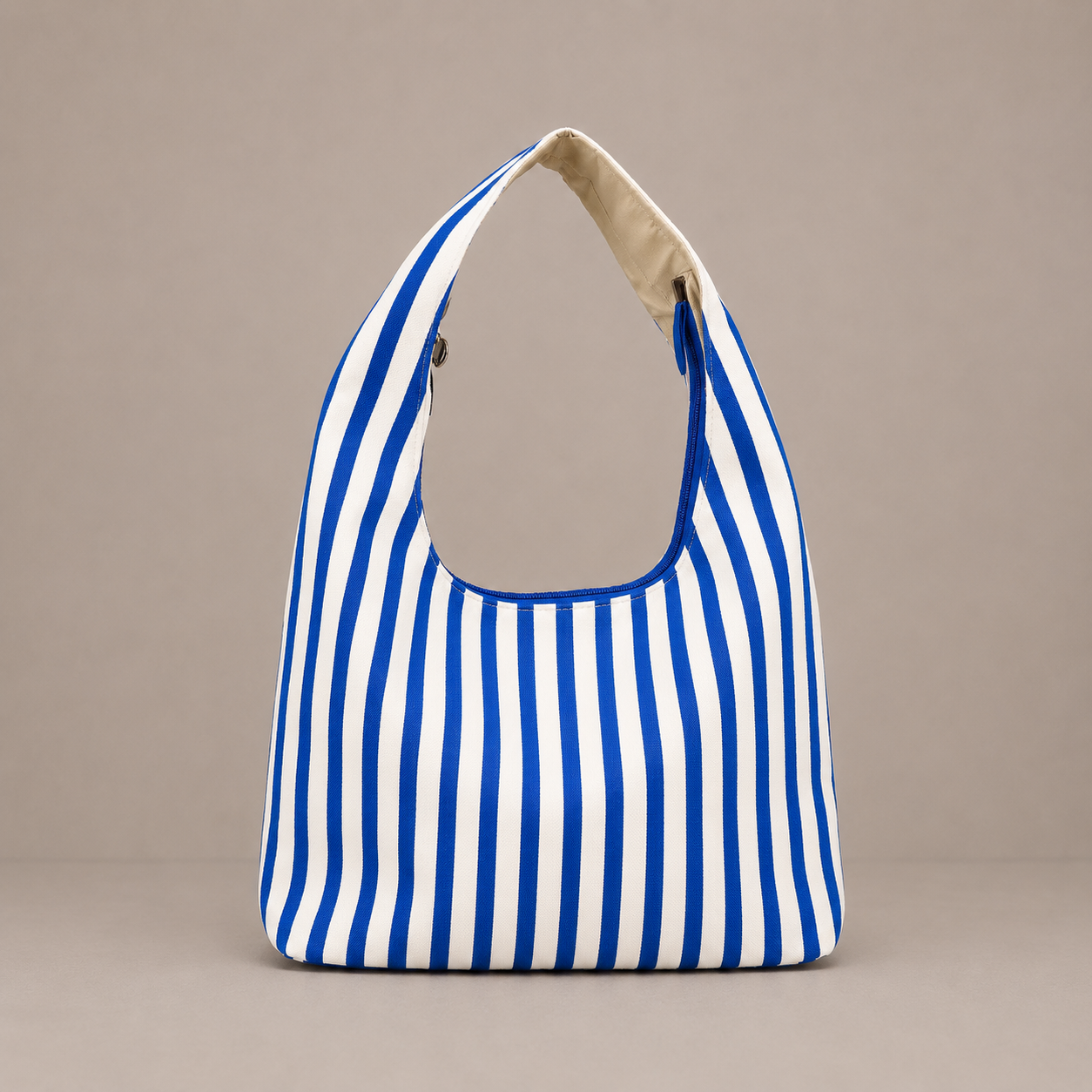 Sac cabas coton hobo rayé en éponge