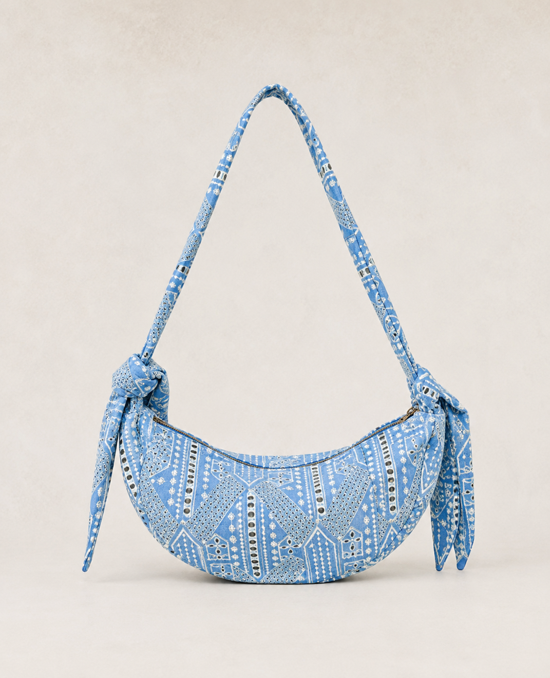 Sac banane besace dentelle à franges coquillages