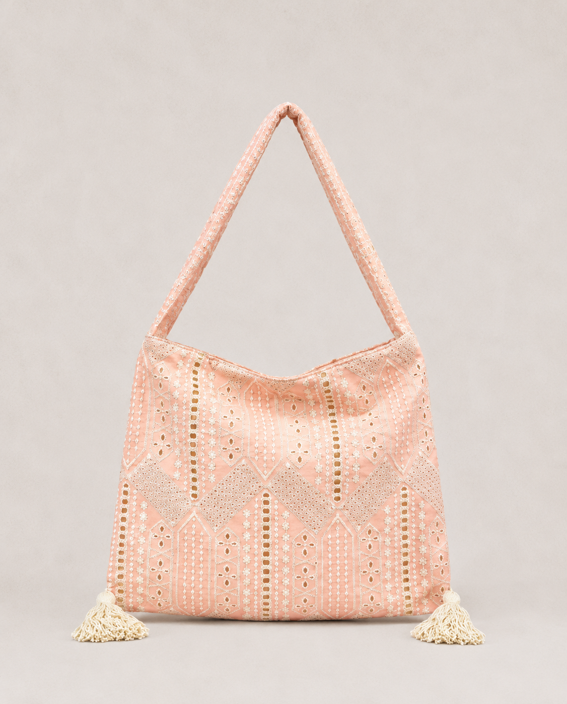 Sac fourre tout dentelle à franges pompons
