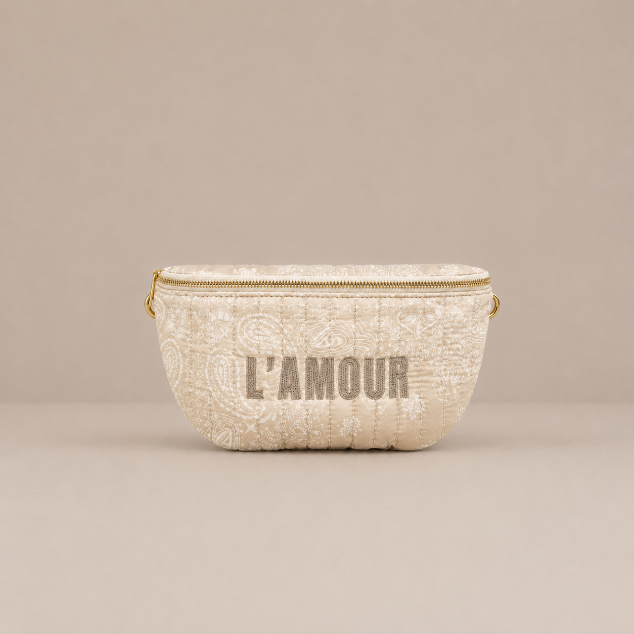 Sac banane coton style bandana bicolore "Amour"