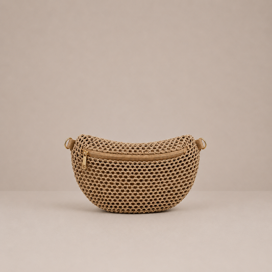 Sac banane bohème chic à texture tressée
