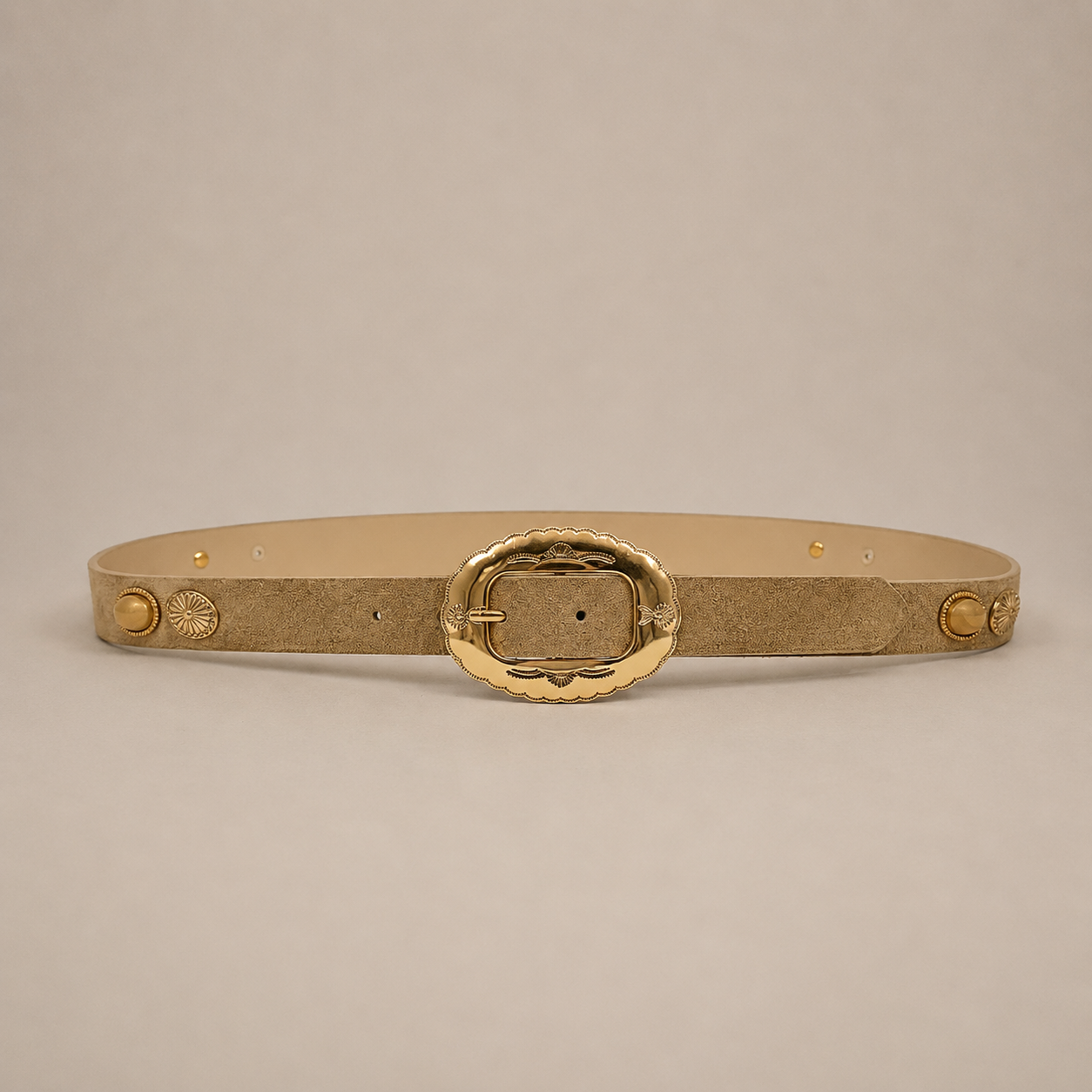 Ceinture chic à boucle écaille dorée