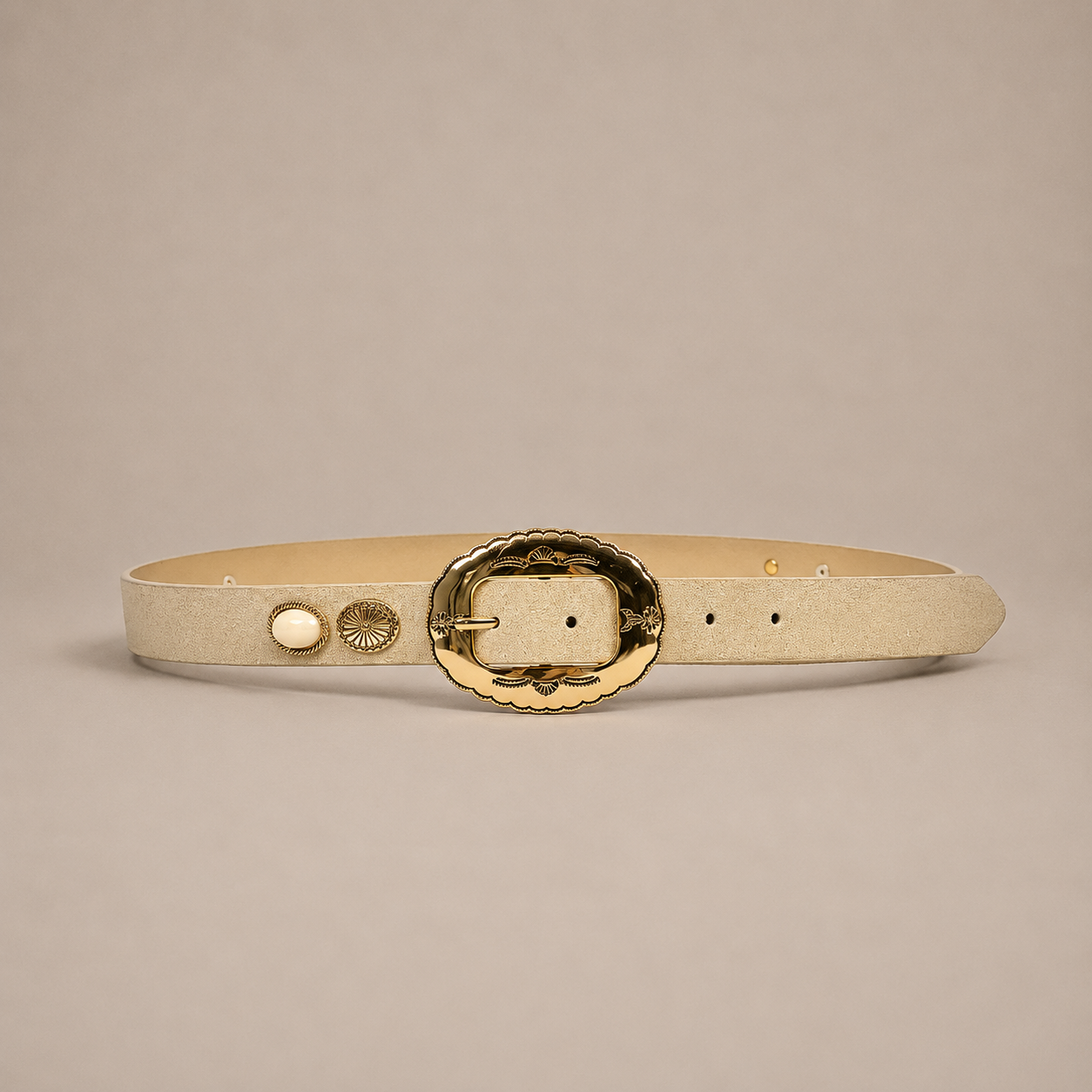 Ceinture chic à boucle écaille dorée