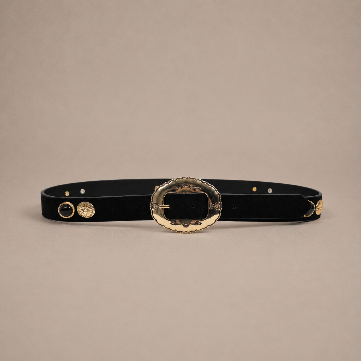Ceinture chic à boucle écaille dorée