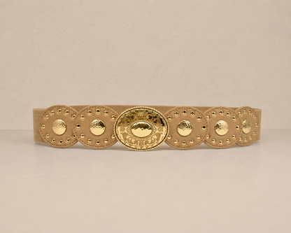 Ceinture bohème ajourée à boucle gravée