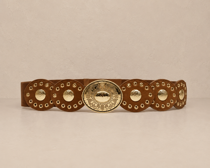 Ceinture bohème ajourée à boucle gravée