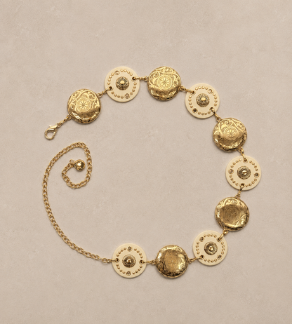 Ceinture bijoux à médaillons dorés