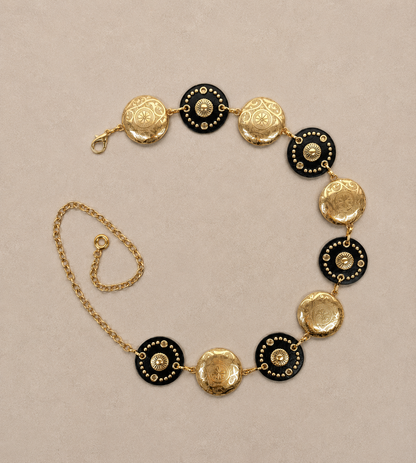 Ceinture bijoux à médaillons dorés