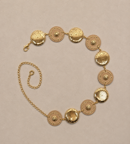 Ceinture bijoux à médaillons dorés