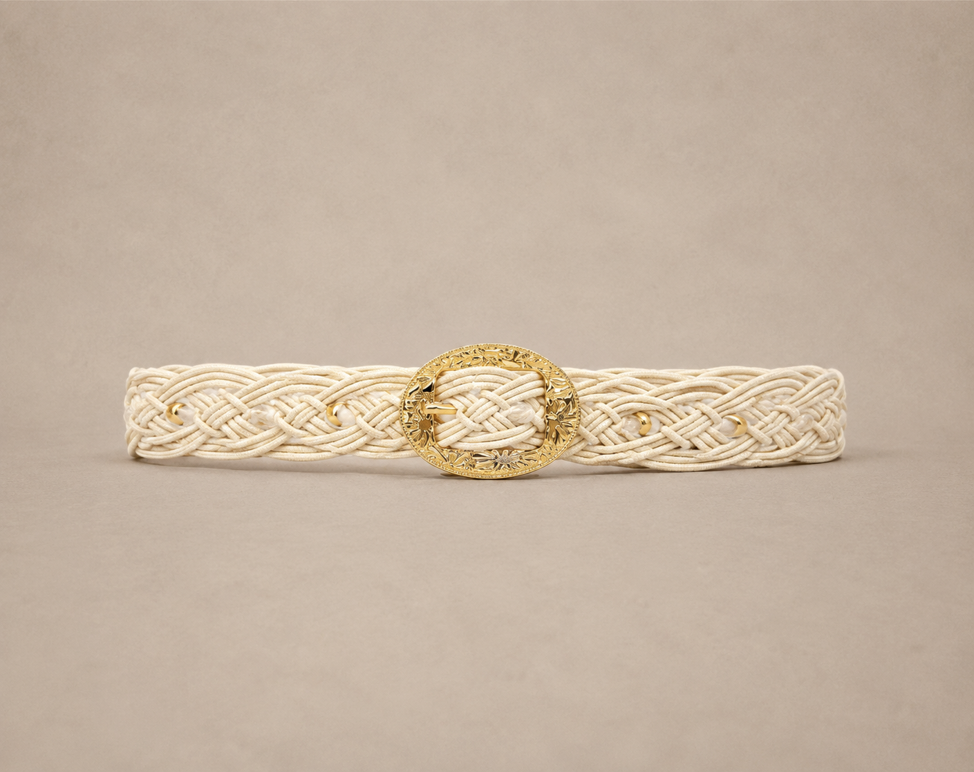 Ceinture en coton large macramé