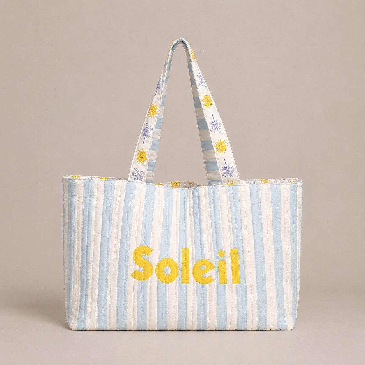 Sac cabas matelassé réversible "Soleil" vibrant