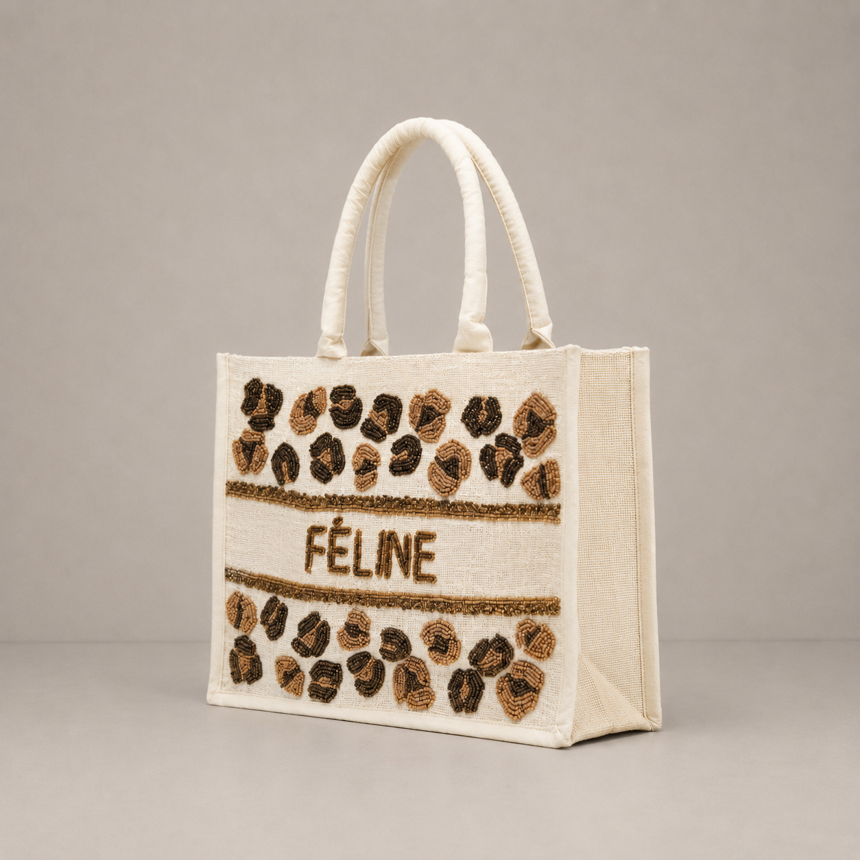 Le sac cabas "Féline" toile de jute