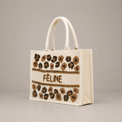 Le sac cabas "Féline" toile de jute