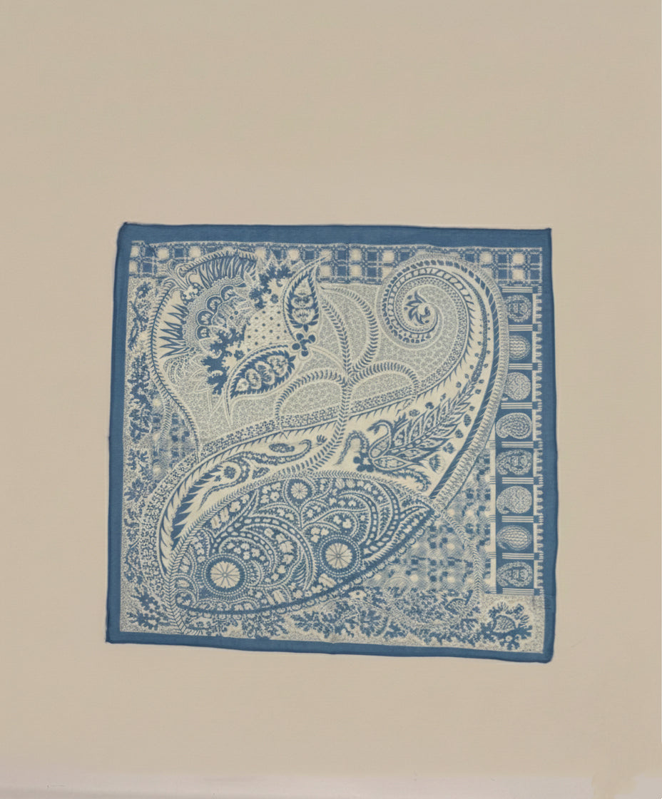 Carré en coton imprimé paisley