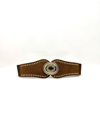 Ceinture large sculptante élastique à boucle soleil