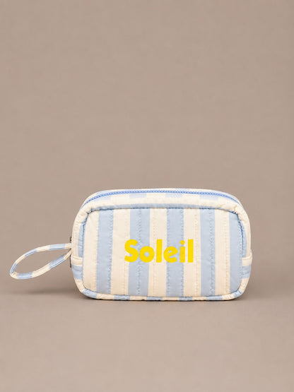 Trousse matelassée en coton réversible "Soleil"