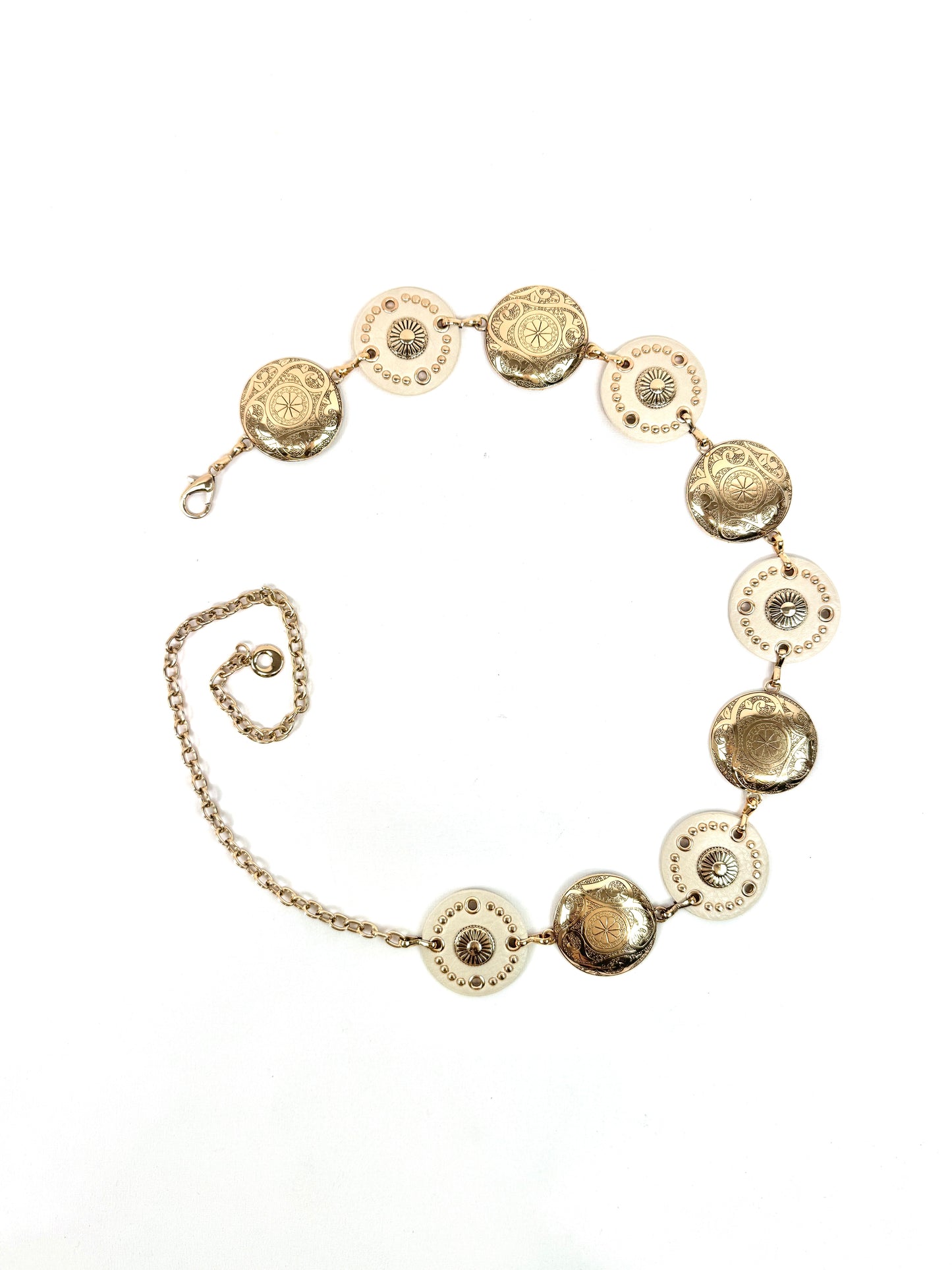 Ceinture bijoux à médaillons dorés