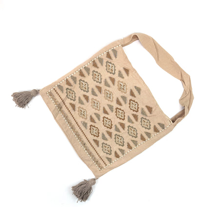 Sac fourre tout esprit voyage aux finitions brodées