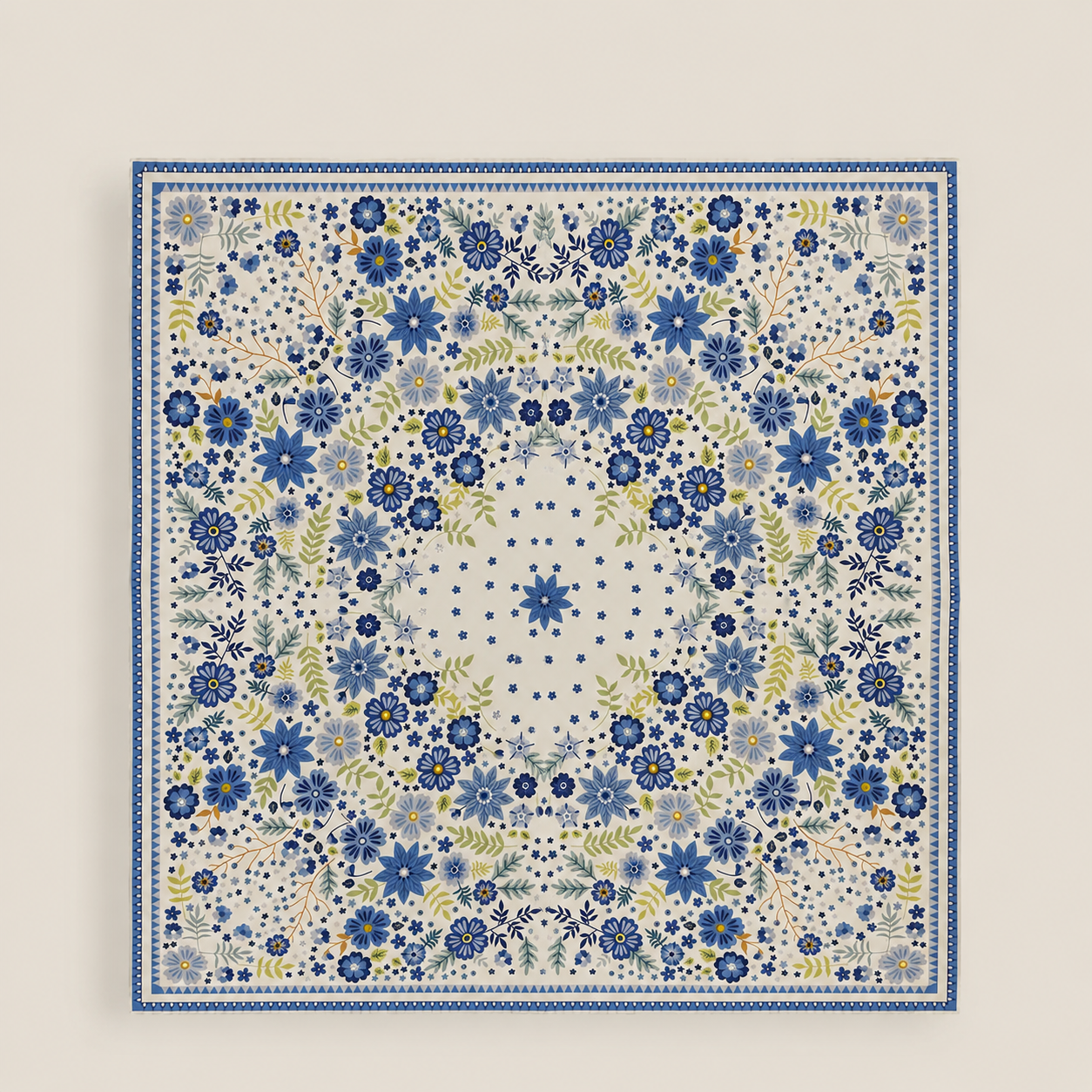 Carré en coton imprimé mosaïque ornemental