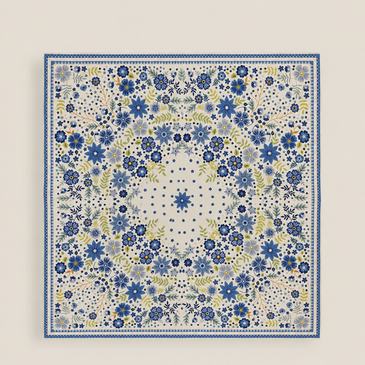 Carré en coton imprimé mosaïque ornemental