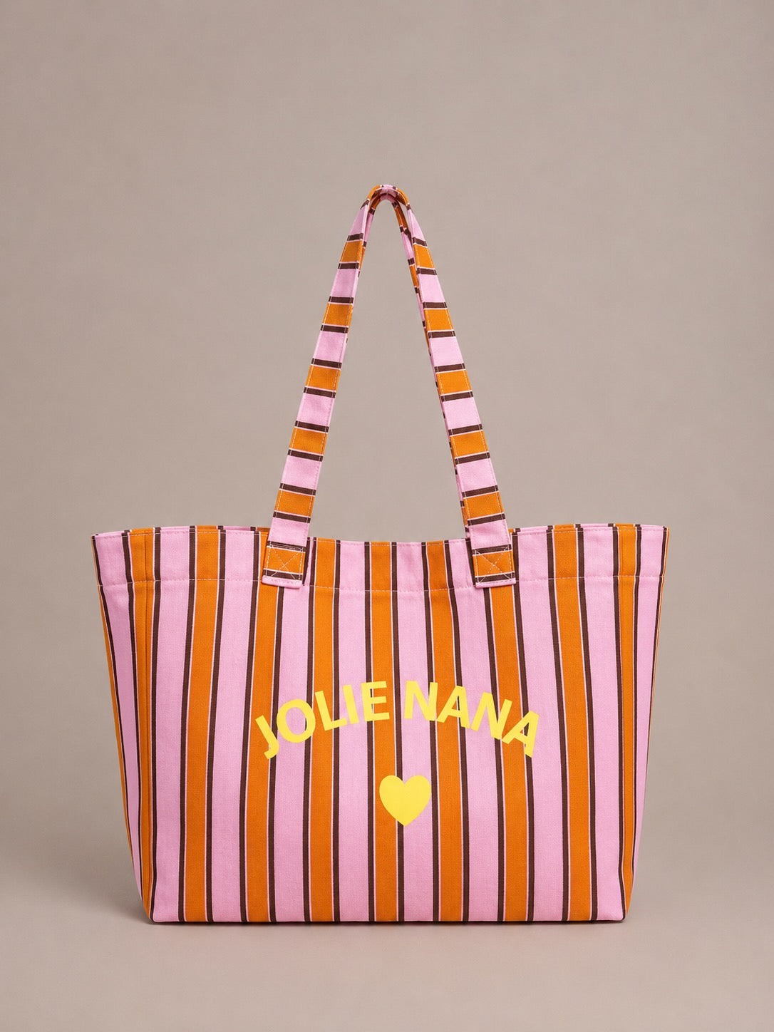 Sac tote bag en coton rayé coeur de "Jolie Nana"
