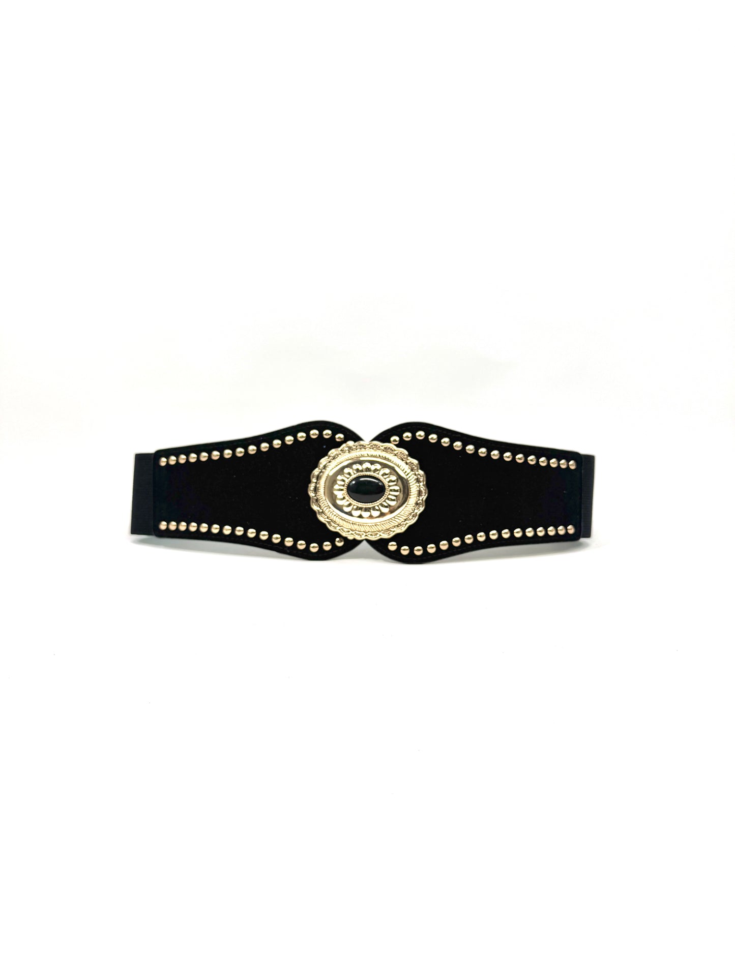 Ceinture large sculptante élastique à boucle soleil