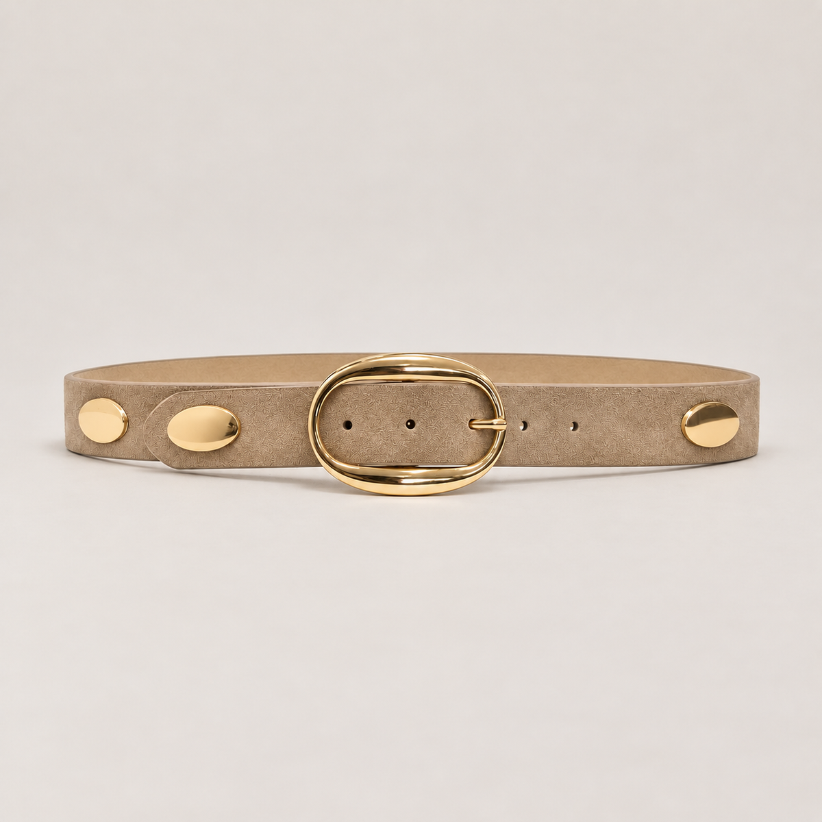 Ceinture en velours et boucle ovale dorée – ELVA