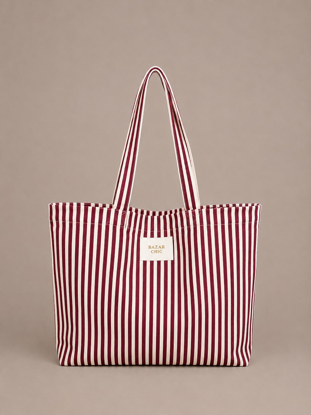 Sac tote bag en coton rayé "Bazar chic"