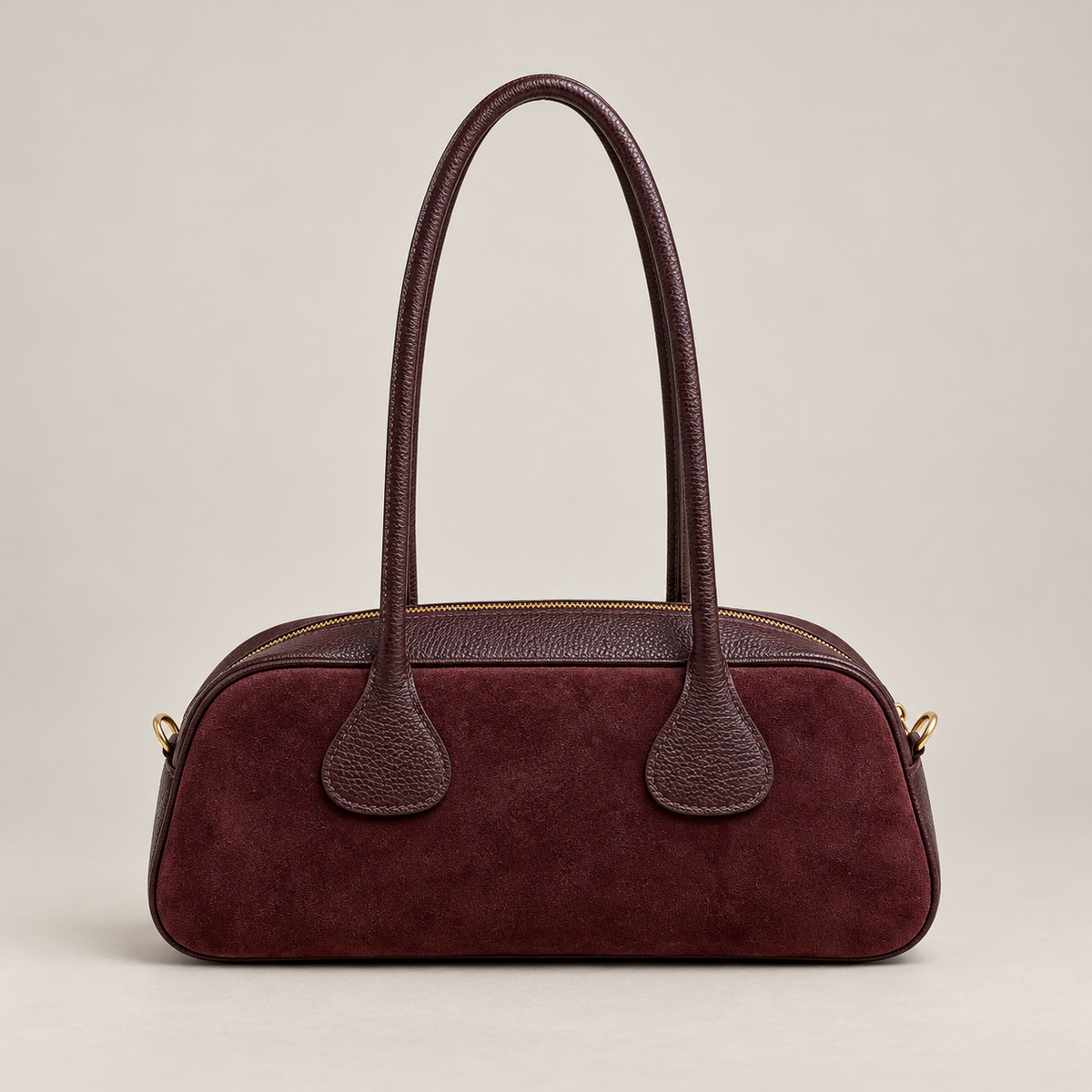 Sac bi-matière en cuir grainé et daim - LOU