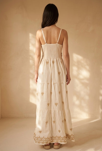 Robe palazzo coton à broderies