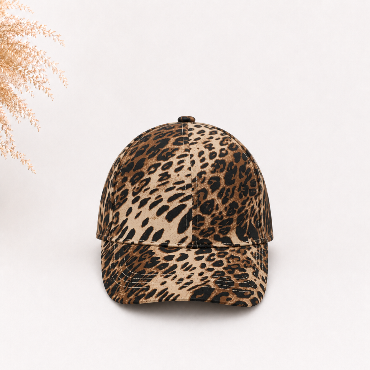 Casquette à motif léopard